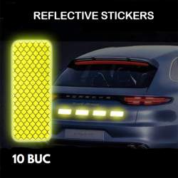 Set 10 buc sticker reflectorizant DREPTUNGHI (10 buc, 3cm x 8cm) ManiaStiker