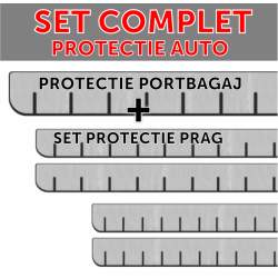 Set protectie portbagaj + protectii praguri (negru mat + aluminiu texturat) ManiaStiker