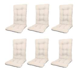 Set Perne pentru scaun de casa si gradina cu spatar,  48x48x75cm, culoare alb, 6 buc/set