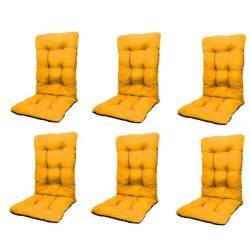 Set Perne pentru scaun de casa si gradina cu spatar, 48x48x75cm, culoare galben, 6 buc/set