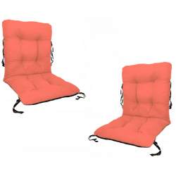 Set 2 Perne sezut/spatar pentru scaun de gradina sau balansoar, 50x50x55 cm, culoare orange