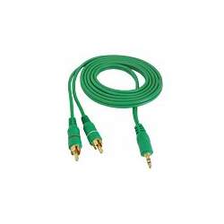 Cablu jack 3,5mm la 2RCA 1,5m verde