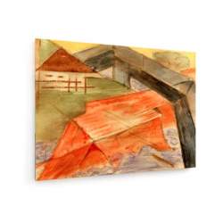 Tablou pe panza (canvas) - Franz Marc - House and bridge - 1913-14 AEU4-KM-CANVAS-1328