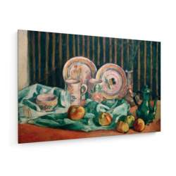 Tablou pe panza (canvas) - Emile Bernard - Still life with apples and Breton ceramics AEU4-KM-CANVAS-1875