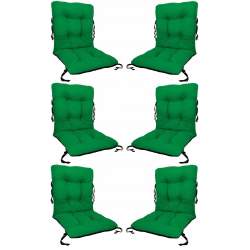 Set 6 Perne sezut/spatar pentru scaun de gradina sau balansoar, 50x50x55 cm, culoare verde