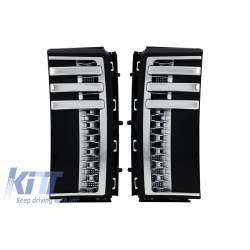 Grile Laterale Land Range Rover Vogue III L322 (2002-2012) Autobiography Side Vents Piano Black Silver Edition KTX2-RRSV02BS