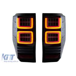 Stopuri LED Ford Ranger (2012-2018) Geam Clar cu Semnal Dinamic KTX2-TLFRNGT6