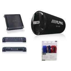 Set Alpine Subwoofer tub + amplificator auto 2 canale + kit cabluri MALE-5691