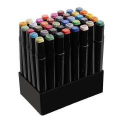 Set markere/carioci, 2 capete, cu husa, diverse culori, 40 buc MART-00014104-IS