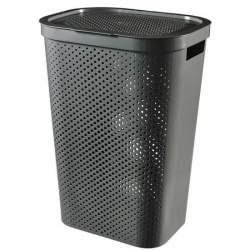 Cos rufe, 2 manere, capac, plastic, antracit, 60 L, 44x35x60 cm, Infinity Recycled, Curver MART-2211414
