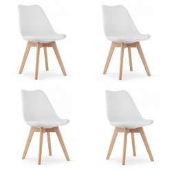 Set 4 scaune stil scandinav, Artool, Mark, PP, lemn, alb, 49x43x82 cm MART-3316_1S
