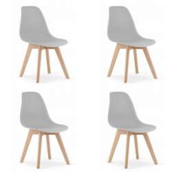 Set 4 scaune stil scandinav, Artool, Kito, PP, lemn, gri, 46x54.5x80 cm MART-3693_1S