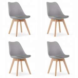 Set 4 scaune stil scandinav, Artool, Mark, PP, lemn, gri, 49x42x82 cm MART-3317_1S