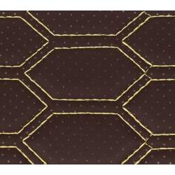 Material piele eco Maro cu gaurele model hexagon / cusatura Bej MALE-6089