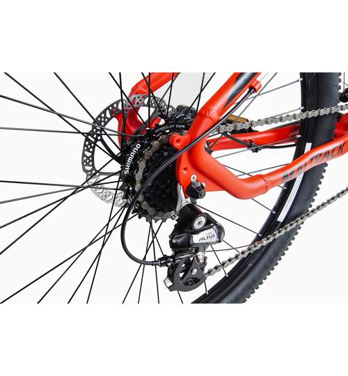 Bicicleta MTB MalTrack Hydraulic Red cu 24 Viteze, Roti 26 Inch, Mountain Bike