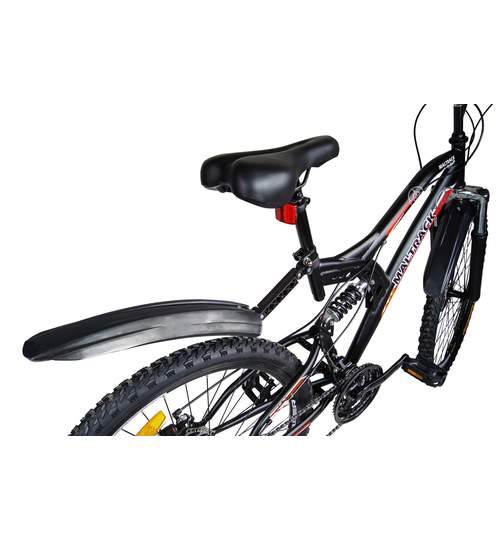 Bicicleta MTB MalTrack Target Red cu 18 Viteze, Amortizor, Roti 26 Inch, Mountain Bike