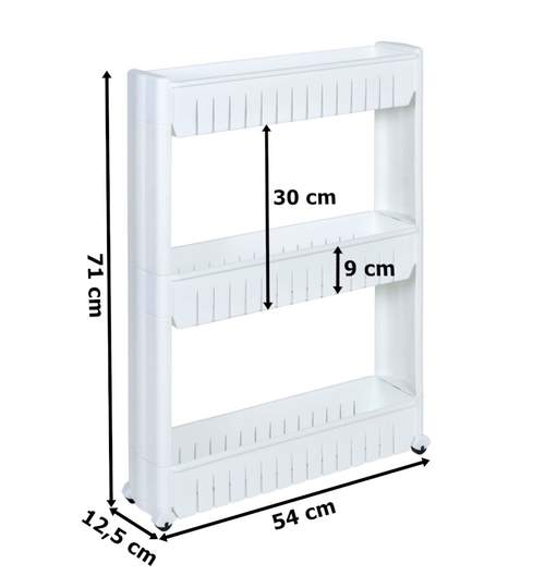 Raft Mobil Multifunctional pentru Bucatarie, Baie sau Garderoba, Culoare Alb