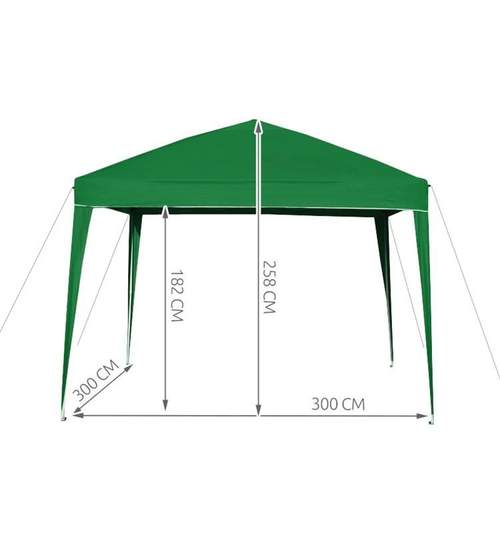 Cort pavilion pentru curte, gradina sau evenimente, dimensiuni 3x3m, culoare Verde