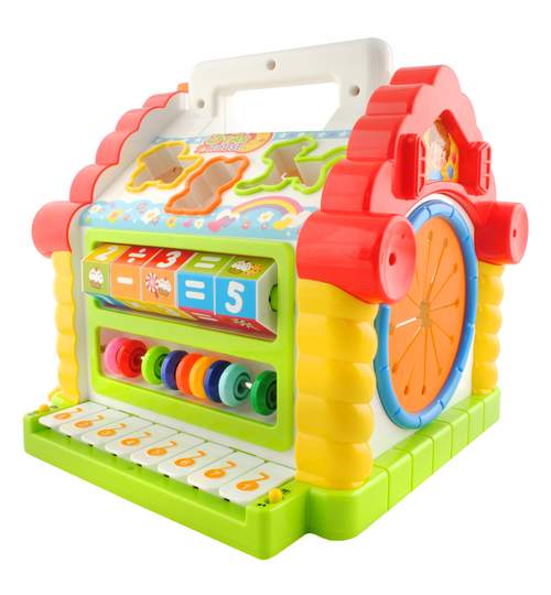 Jucarie Casa interactiva educativa muzicala pentru copii, dimensiuni 23x22.5x22 cm