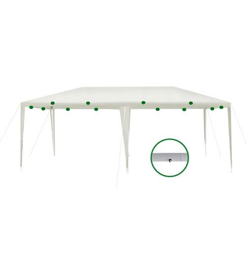 Cort pavilion cu ferestre pentru gradina, curte sau evenimente 3x6m, culoare Alb