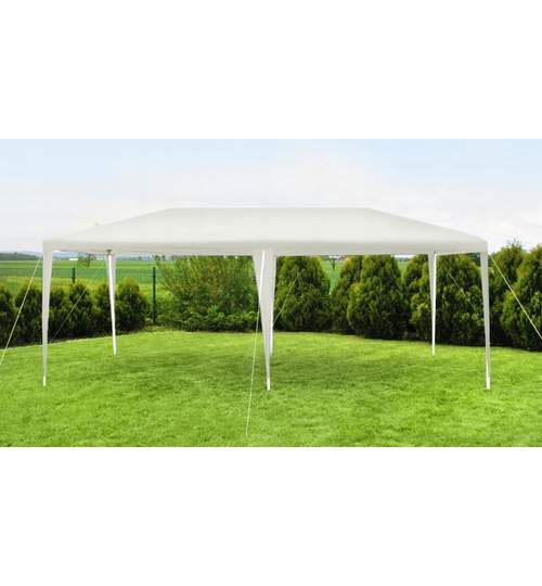 Cort pavilion cu ferestre pentru gradina, curte sau evenimente 3x6m, culoare Alb