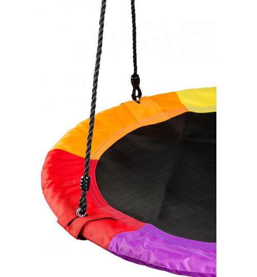 Leagan Balansoar rotund tip cuib pentru curte, gradina sau terasa, capacitate maxima 150kg, diametru 100cm, multicolor