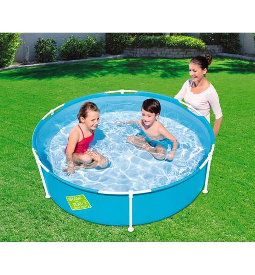 Piscina Bestway pentru Copii cu Strat PVC, Cadru Otel, Diametru 152cm, Capacitate 580L