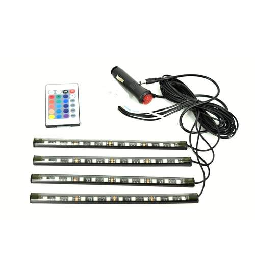 Kit interior LED 9 SMD RGB cu telecomanda - 12.5cm Cod :BO9125RGB ManiaCars