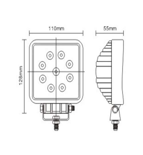 Proiector LED  27W 12/24V CH006-27W Flood Beam 60° ManiaCars