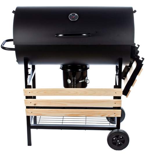 Gratar Mobil MalTec GrillMaster cu Capac, Termometru 0-500 Grade, Rafturi Pliabile si Recipient Cenusa + Sort Cadou