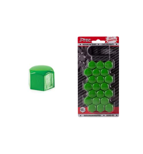 Set capacele ornament prezoane, 20+1 gratis, 17 mm, culoare verde