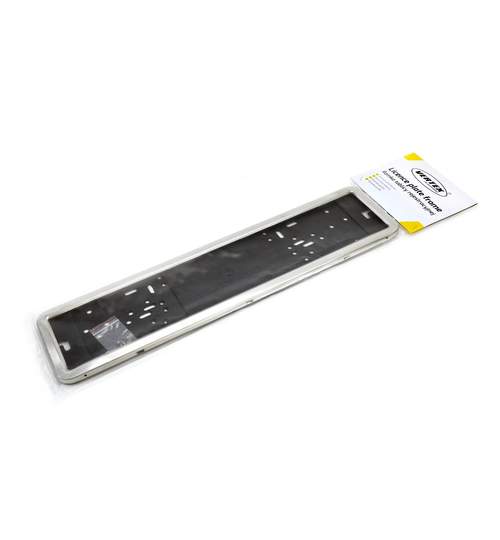 Suport numar de inmatriculare auto, din inox, 520 x 114 mm