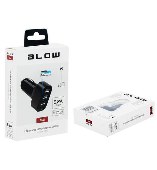 Adaptor priza bricheta Blow, 3xUSB, 5.2A, protectie la supratensiune