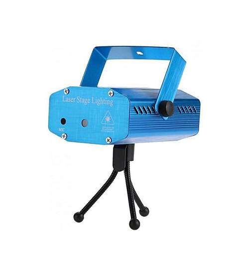 Mini proiector laser profesional cu trepied, senzor sunet incorporat, 3 moduri iluminare