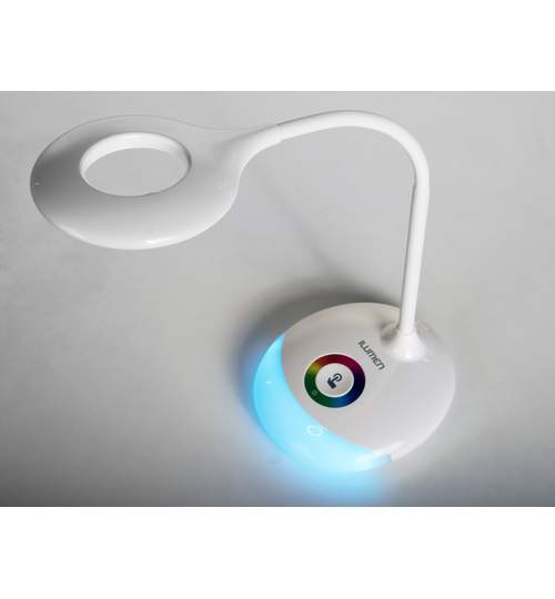 Veioza LED pentru Birou sau Camera, cu Lampa de Veghe, 2in1, RGB, intensitate si culoare reglabila, USB