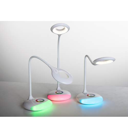 Veioza LED pentru Birou sau Camera, cu Lampa de Veghe, 2in1, RGB, intensitate si culoare reglabila, USB