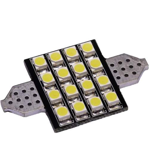 Bec LED SOFIT 36MM 16 SMD 1210 12V ALBASTRU  COD: PT33 Mall