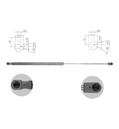 Amortizor haion spate Ford Focus 3, 12.2010-2014 si Focus III, 2014-, Hatchback, Lungime/Forta/Cursa Piston 600/385/240, BM51-A406A10-AE, Stanga , Dreapta Kft Auto