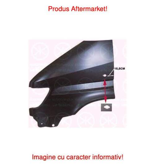 Aripa fata Mercedes Sprinter 208-414, 01.1995-03.2000, partea Stanga, cu gaura pentru semnalizare MICA , 9016374601, 506201-1 Kft Auto