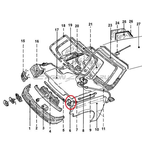 Suport capota motor Renault R5, partea dreapta, original 7750752784 Kft Auto