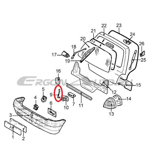 Tija comanda incuietoare hayon Renault Twingo 1., produs original 7700817779 Kft Auto