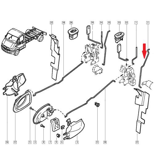 Tija de Comanda OE Renault Master 2 Usa Fata stanga , Original Renault 7700351302 Kft Auto