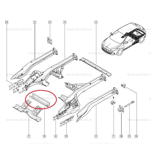 Traversa centrala spre fata Renault Megane 2, Fluence , intaritura originala 7782010021 Kft Auto