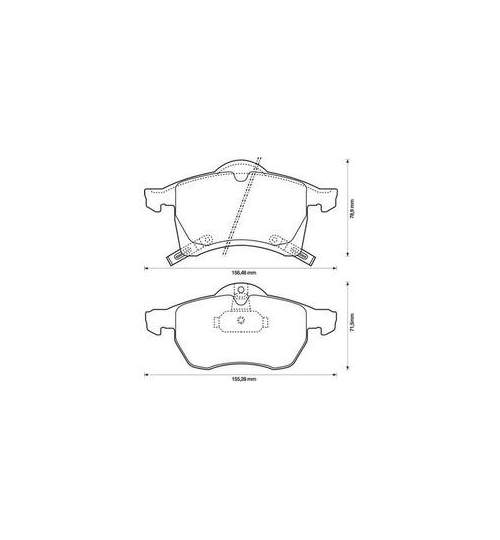 Set Placute frana SRLine POlonia S70-0028 pentru Opel Astra F Classic, Astra G 1998-2009, Meriva B 2010-, Zafira A 1999-2005; 1605009, Punte Fata Kft Auto