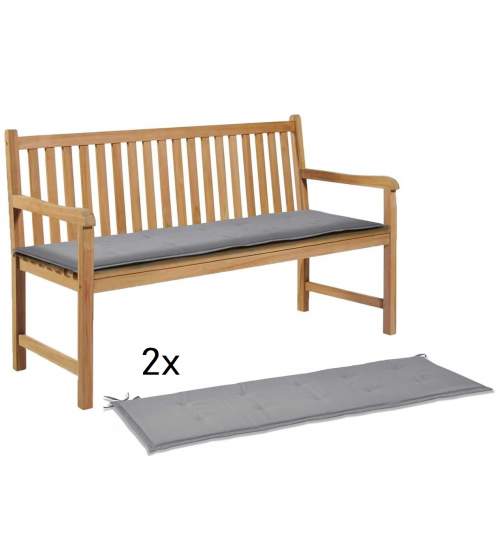 Perna de sezut pentru banca 200 cm lungime x 40 cm latime, formata din 2 pernute de 100 cm x 40 cm, culoare Gri