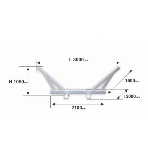 Suport cadru din lemn pentru hamac, inaltime 1.05m, culoare alb, Capacitate 120kg