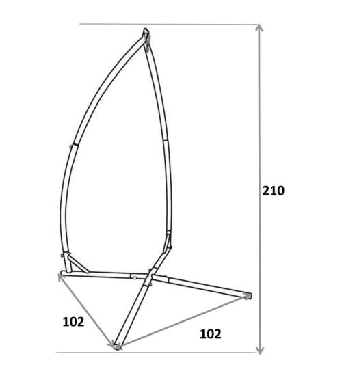 Hamac Brazilian tip Scaun Suspendat, 100x100cm, Verde/Albastru, cu suport metalic, inaltime 210 cm, capacitate 130kg