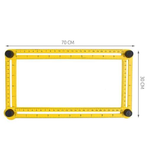 Echer reglabil multifunctional pentru Tamplarie sau Constructii, 4 laturi, 70x30cm