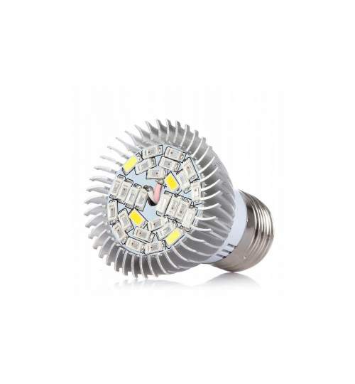 Bec Led E27, pentru cultivarea plantelor, 28 SMD, 10W