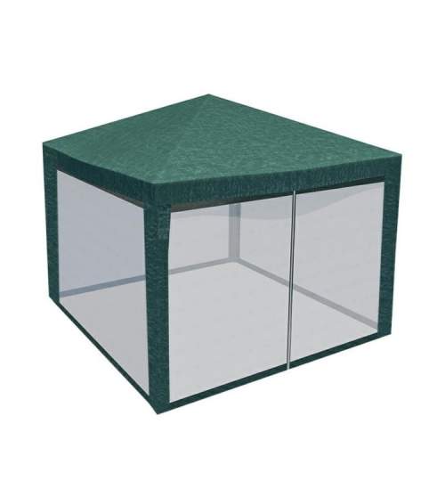 Plasa de Protectie Tantari pentru Pavilion de Gradina 3x3m, prindere Velcro, transparent